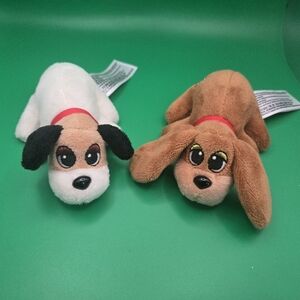 Adorable Plush Puppy Set - White and Brown Pound Puppies Small